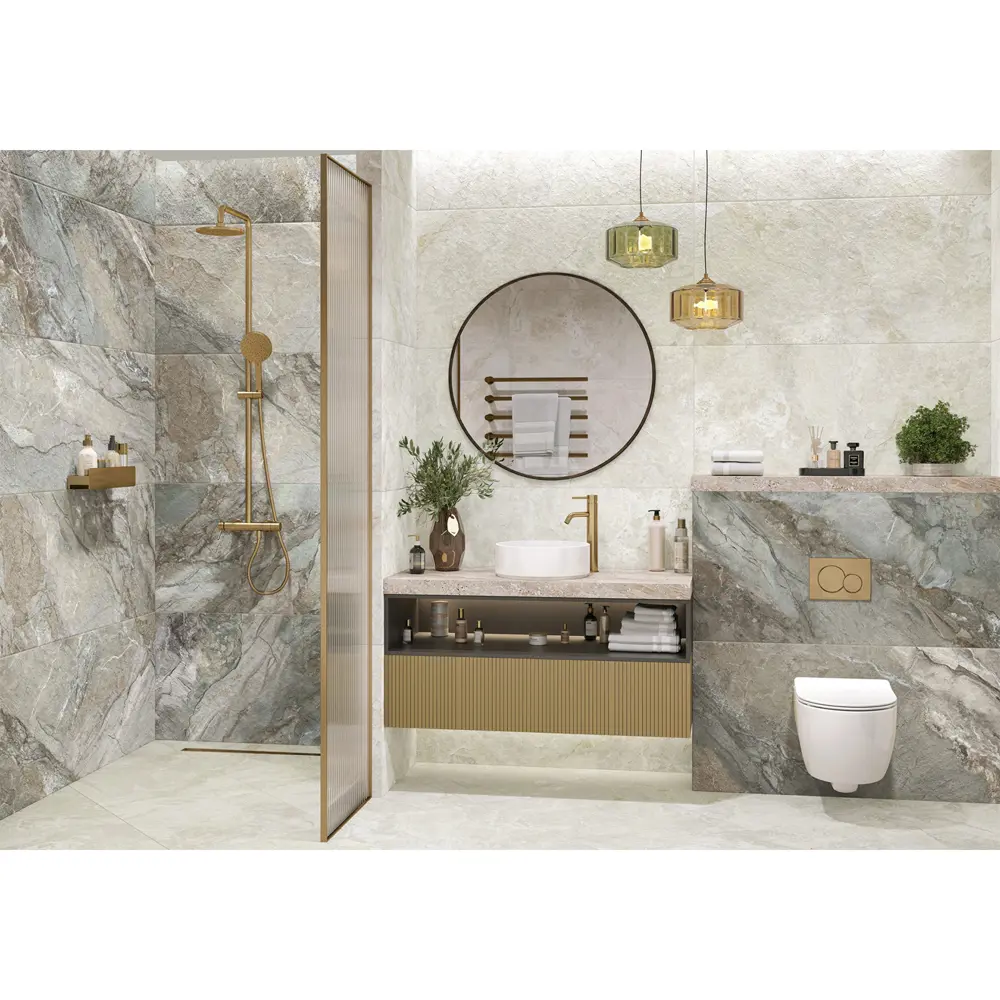 Глазурованный керамогранит Alma Ceramica Geotiles 40 60x120 см 1.44 м² матовый цвет бежевый STLM-2195828