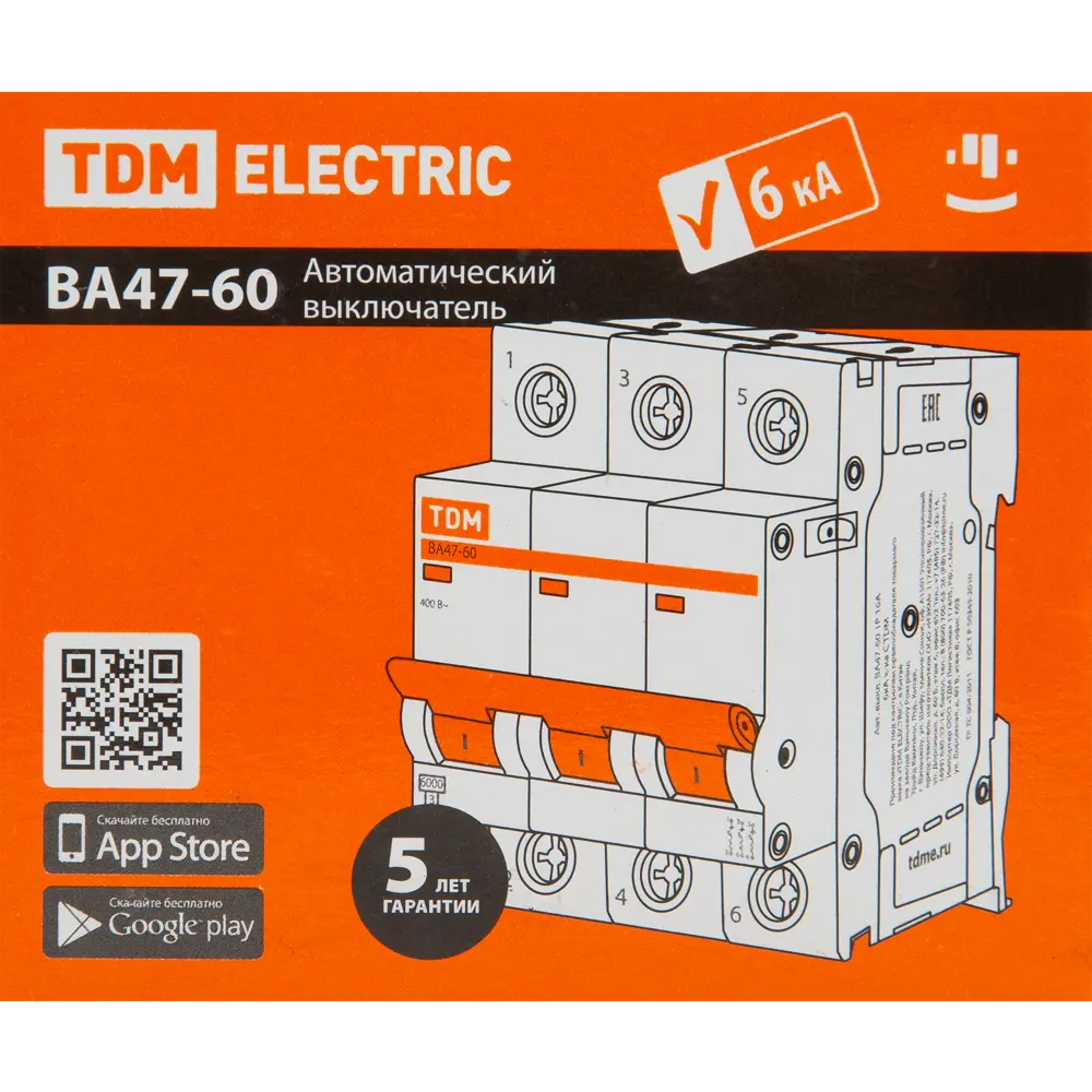 Автоматический выключатель TDM Electric ВА47-60 3P C50 А 6 кА SQ0223-0114 84399544 STLM-2008854  - Вид №4