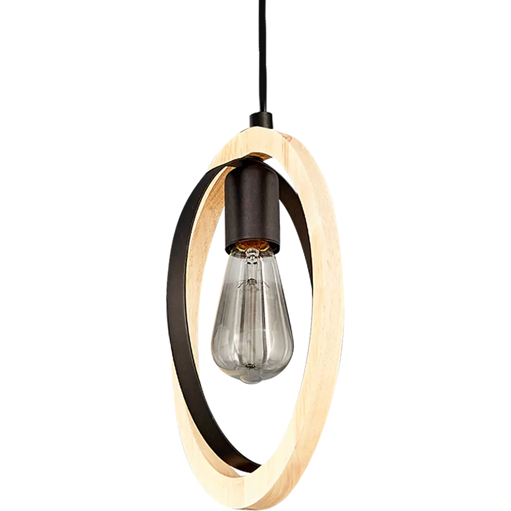 Подвесной светильник деревянный Eglo Basildon E27 60 Вт, цвет коричневый STLM-2136778 - Вид №3