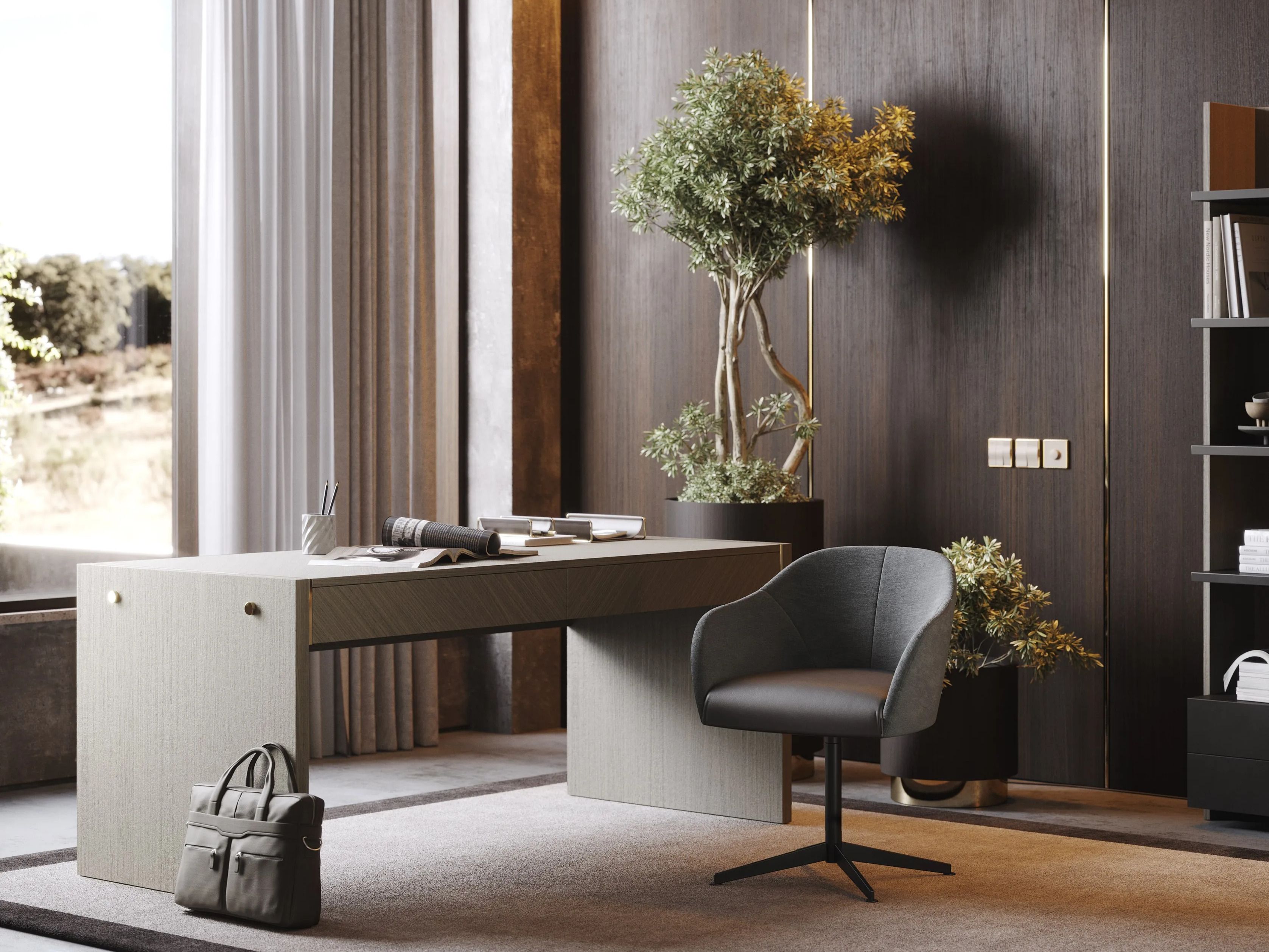 Спицевое вращающееся кресло с подлокотниками Laskasas ARCH-00088299 - Вид №3