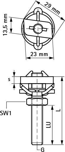 6527088 BIS RapidRail® Болты быстрого монтажа нерж. монтаж в профиле BIS RapidRail® walraven  - Вид №1