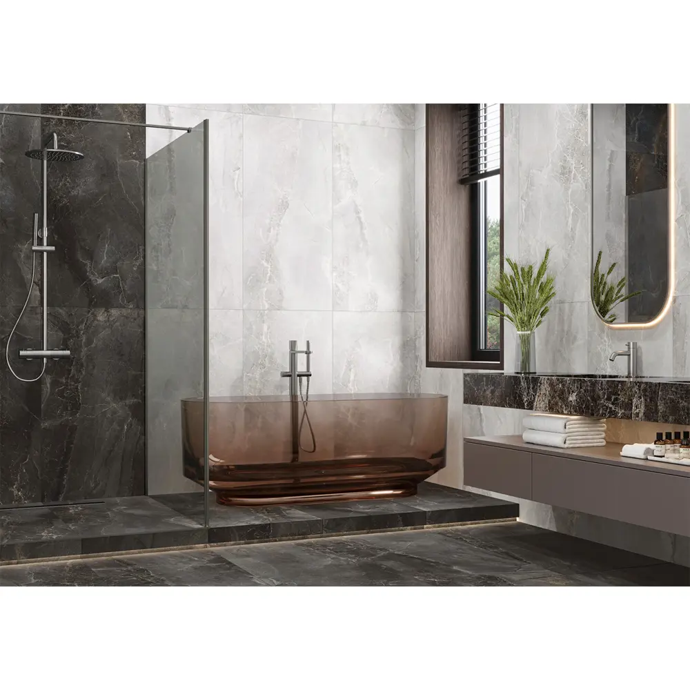 Глазурованный керамогранит Alma Ceramica Edition 07 60x120 см 1.44 м² лаппатированный цвет серый STLM-2172330