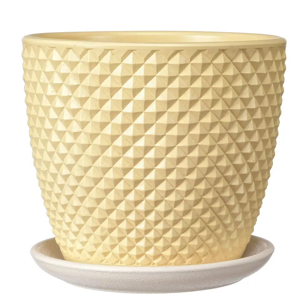 Santreyd Горшок Грань Бутон 3 - керамический кашпо желтый 2.15 л 89351671 КБ-Б3-217-02 STLM-0949557