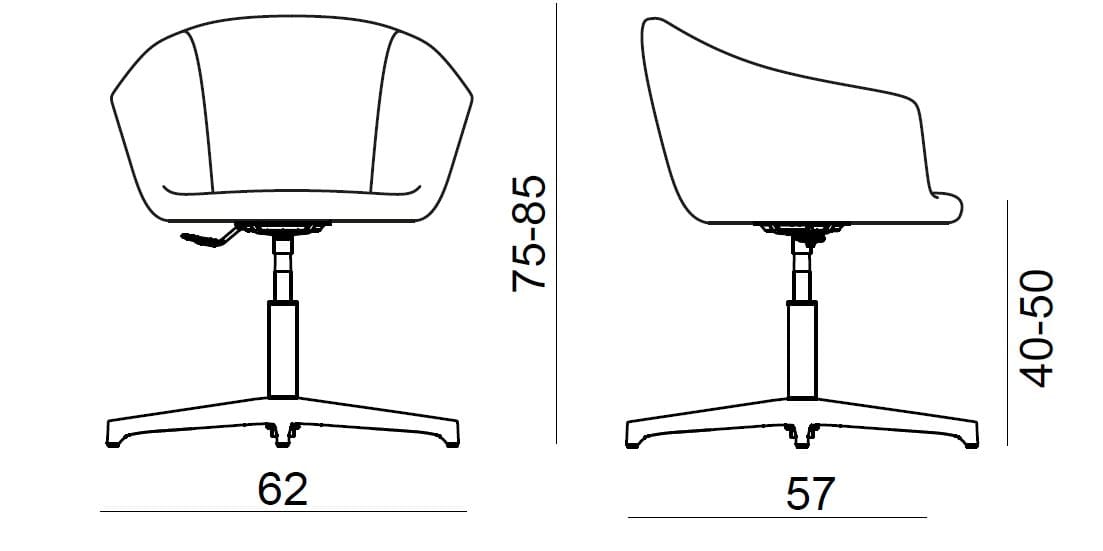 4-спицевое тканевое кресло с подлокотниками BBB LUCREZIA ARCH-00083018 - Вид №2