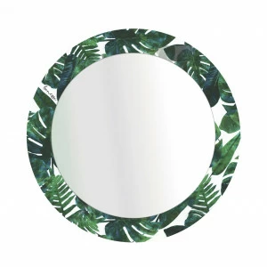 Зеркало круглое в раме с принтом Tropic BONESSI ДИЗАЙНЕРСКИЕ 117252 Зеленый