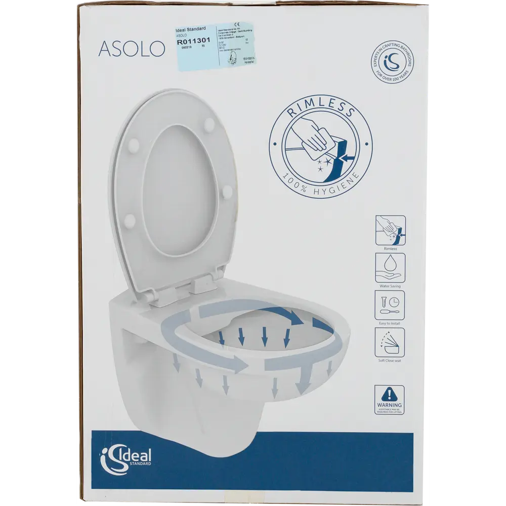 Унитаз подвесной Is Asolo R011301 безободковый Ideal Standard STLM-2055422 - Вид №8