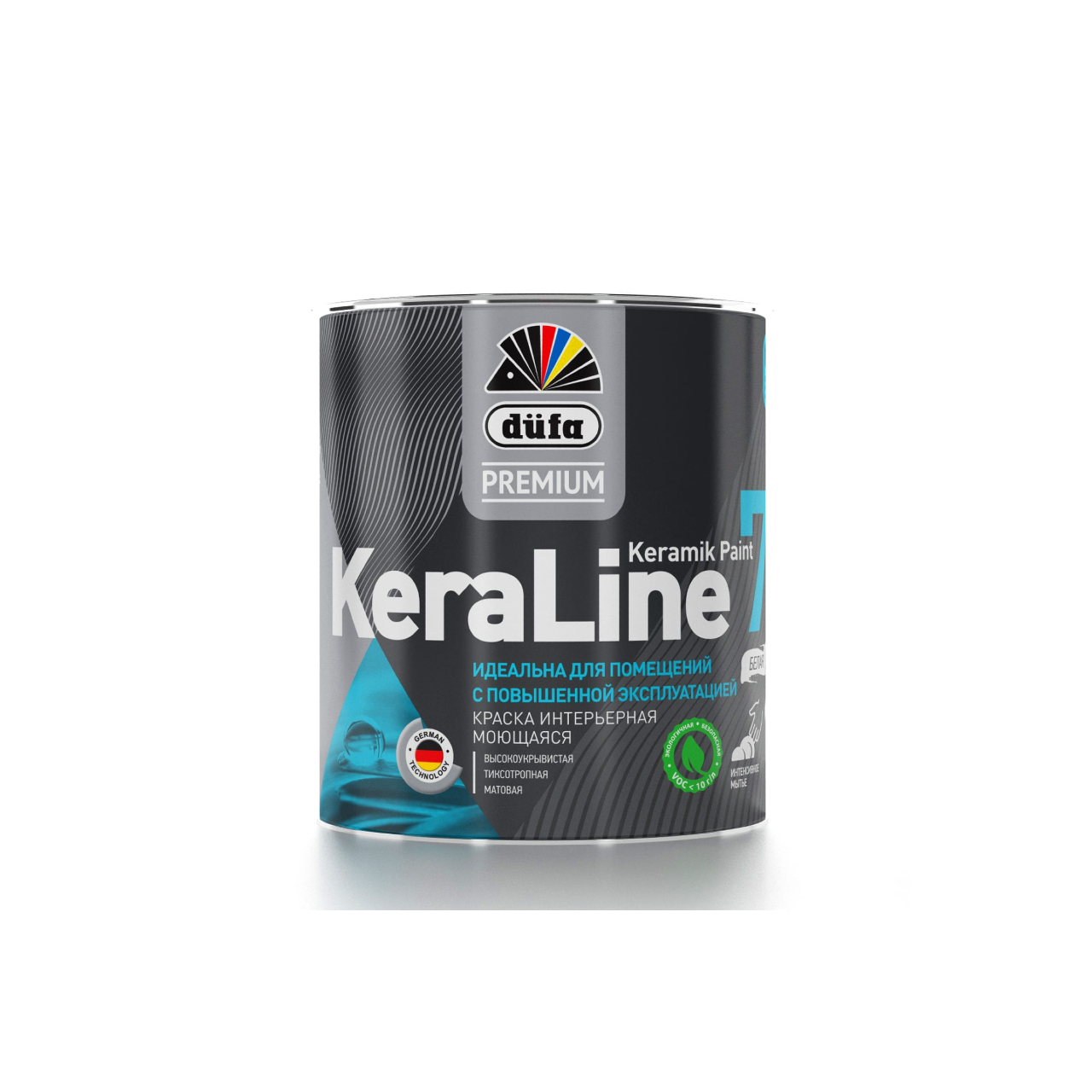 90190604 Краска для стен и потолков моющаяся Premium KeraLine Keramik Paint 7 матовая белая база 1 0.9 л STLM-0126756 DUFA