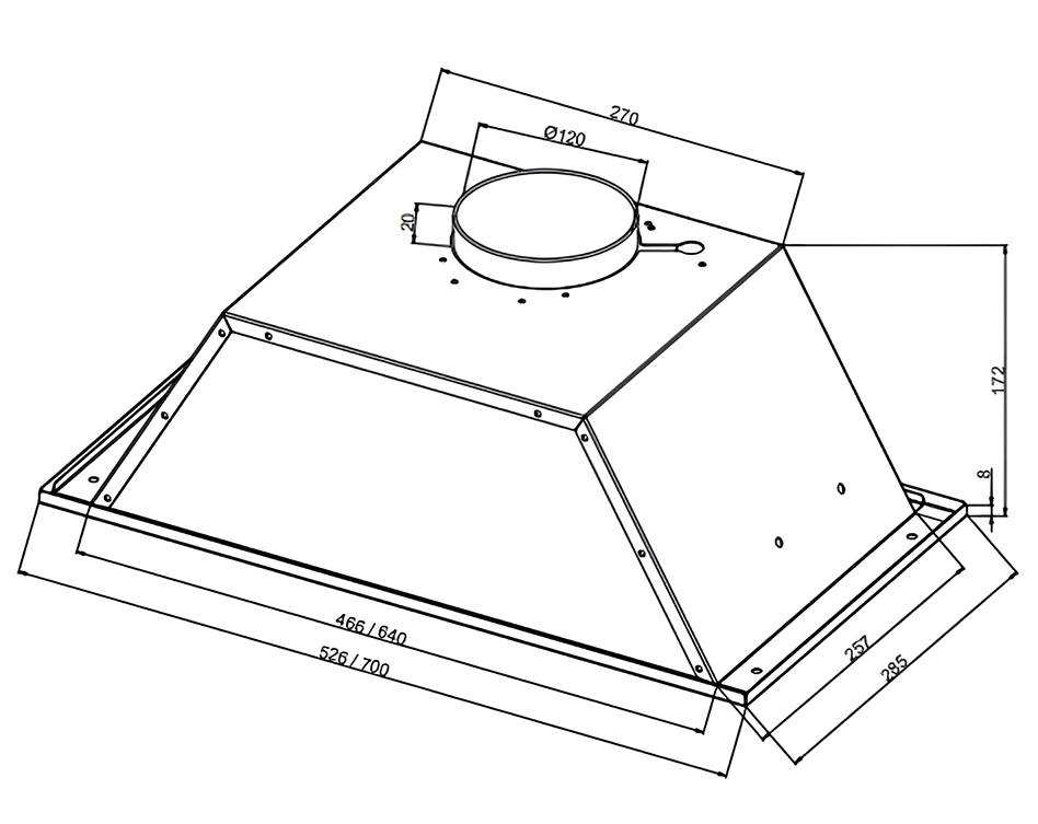 9021356 Вытяжка полновстраиваемая NORDFROST FB 9060 Y бежевый STDN-0103265 - Вид №10