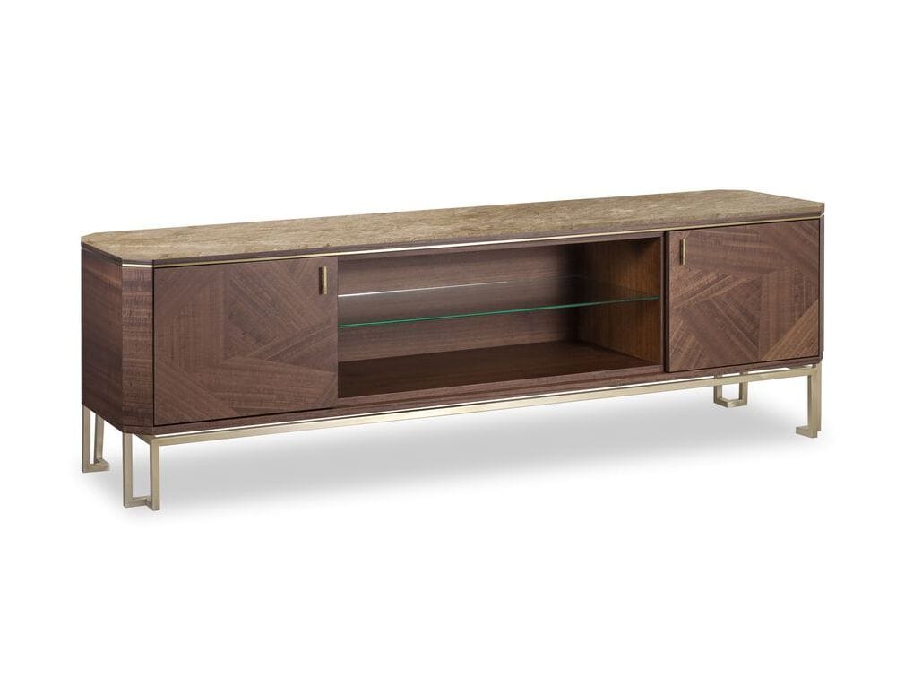 Деревянный шкаф для телевизора с распашными дверцами и мраморным верхом Hurtado Evolution ARCH-00051178