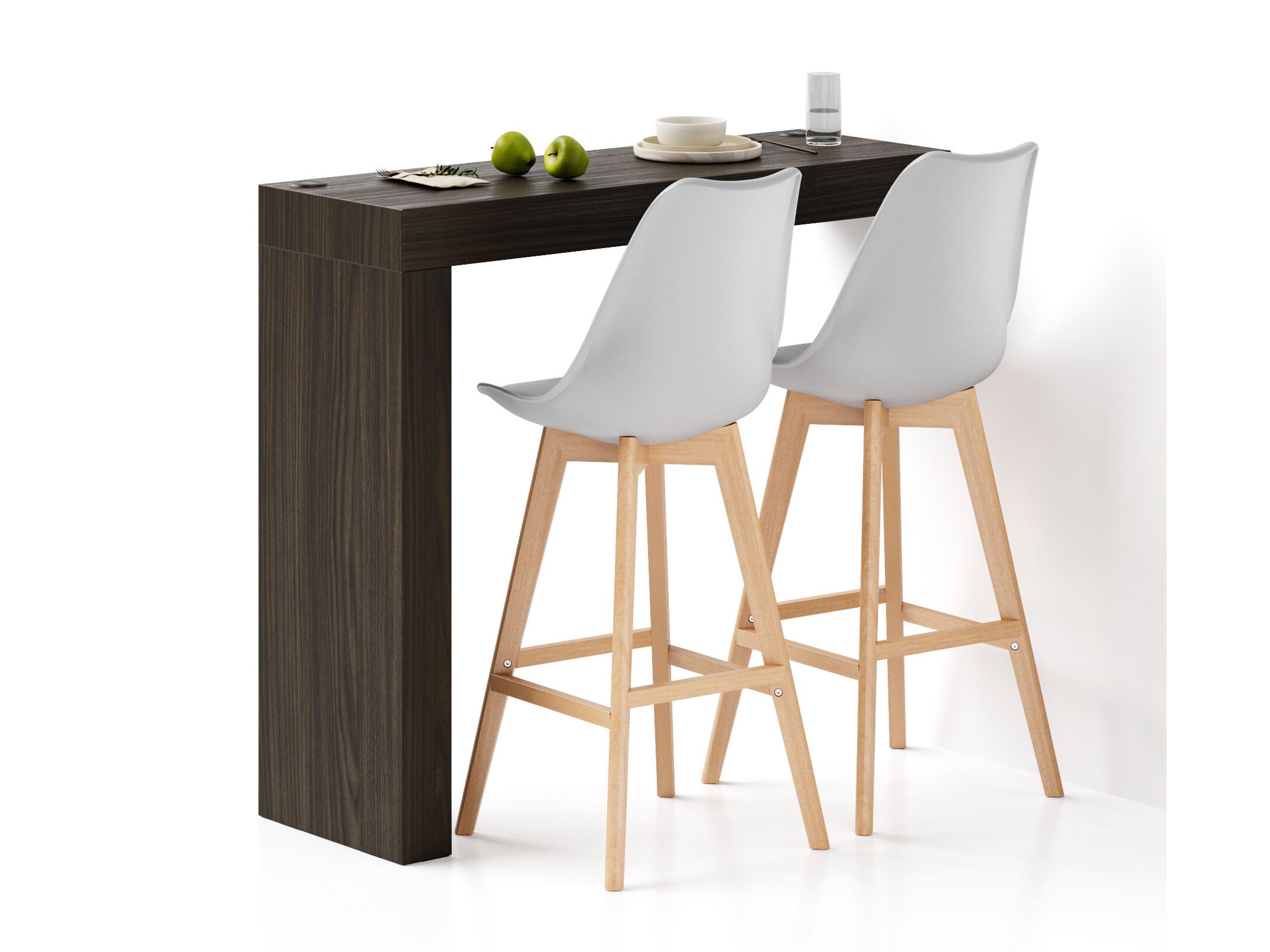 Высокий стол на полуострове в меламине с беспроводным зарядным устройством Mobili Fiver Evolution ARCH-00028433 - Вид №1