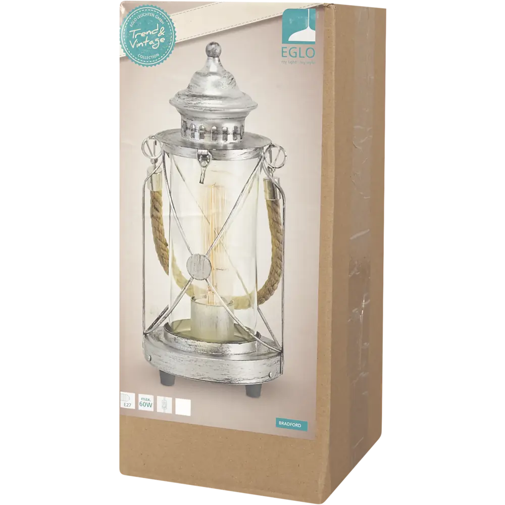 Настольная лампа Eglo Bradford 1xE27x60 Вт стекло цвет серебро STLM-2095032 - Вид №8