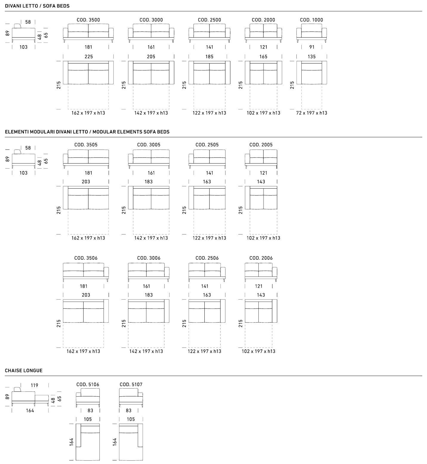 Двуспальный диван-кровать из ткани с полуостровом Dienne Salotti Views II ARCH-00095605 - Вид №5