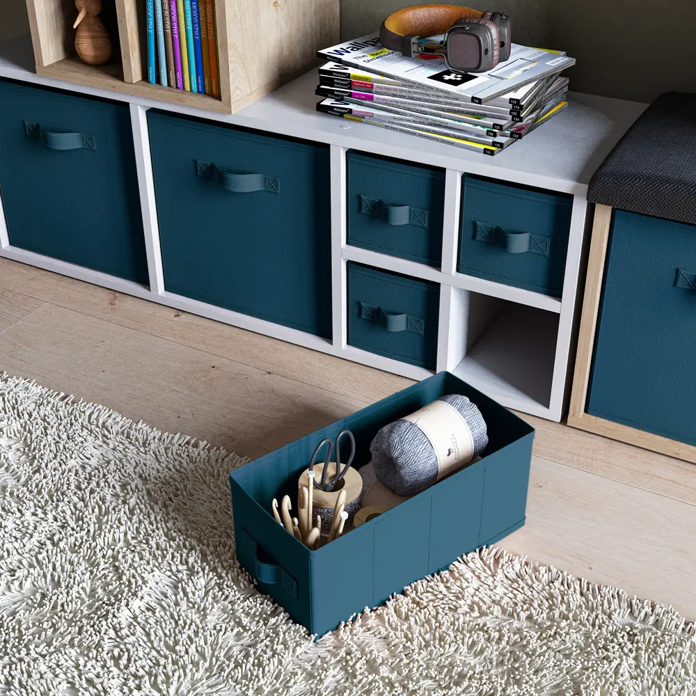 Короб Spaceo KUB Miami 15x31x15 см 6.9 л полиэстер цвет морской волны STLM-2077347