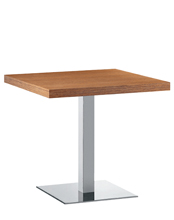 XT 480 Q Каркас стола с нижней крышкой из глянцевой или сатинированной нержавеющей стали. Глянцевая или сатинированная нержавеющая сталь или колонна из бука Et al. XT