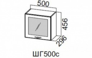 87037 ШГ500с/456 Шкаф навесной 500/456 (горизонт. со стеклом) SV-мебель