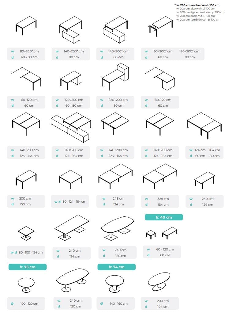 Множественный стол с разделительными панелями Bralco ARCH-00150000 - Вид №1