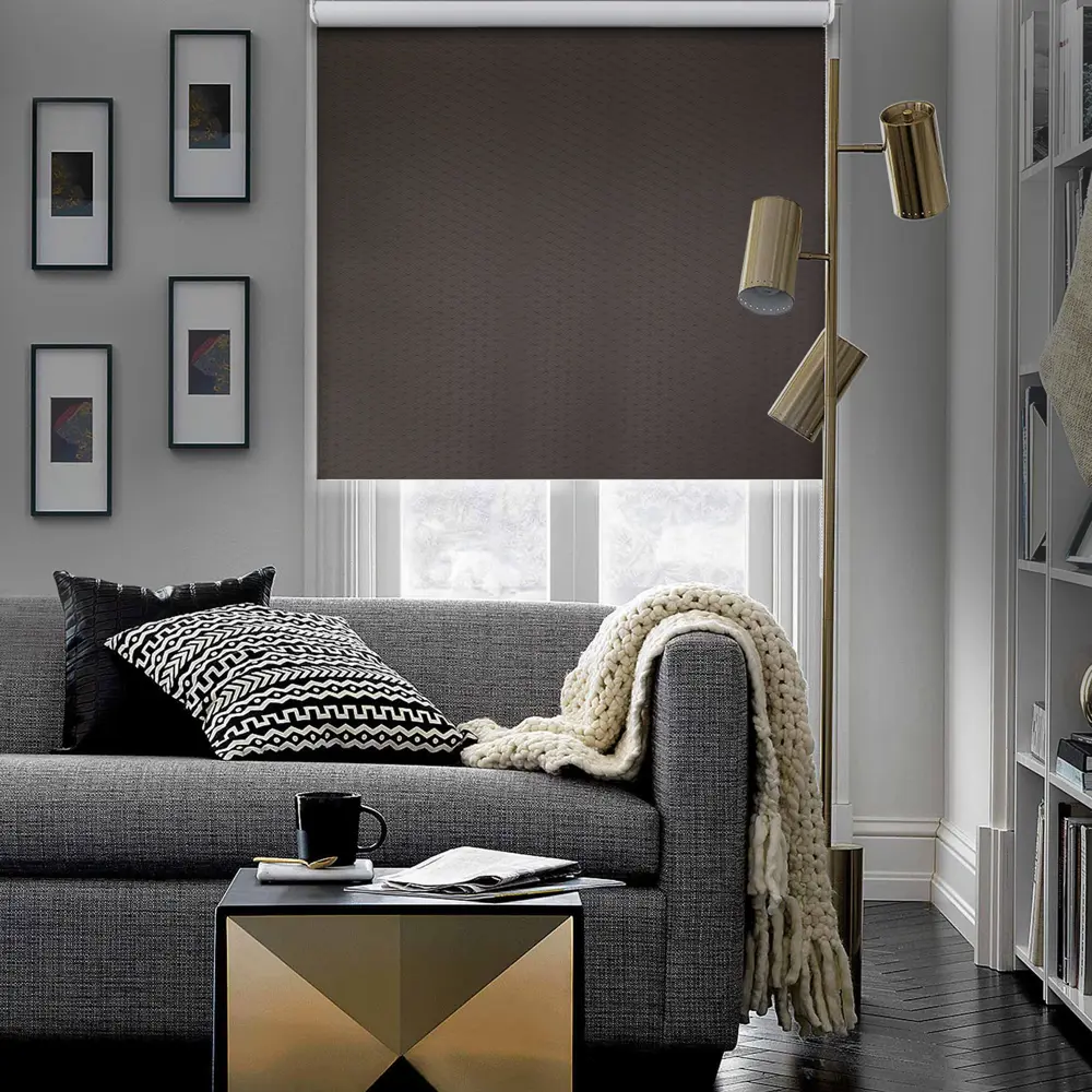 Штора рулонная блэкаут Ромб 120x175 см коричневая ЭСКАР STLM-2182765 - Вид №3