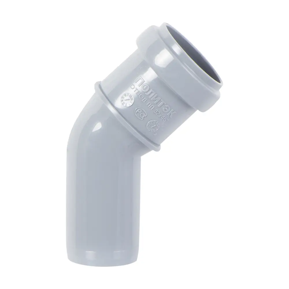 Политэк Колено канализационное 32 мм 45° полипропиленовое 13567655 STLM-0003428 - Вид №1