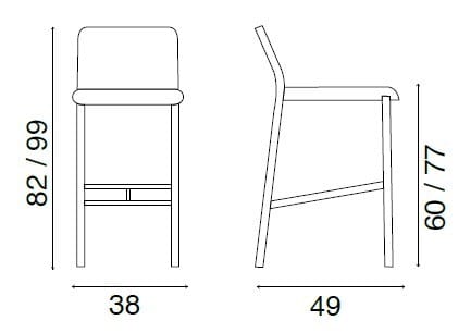 Высокий кожаный стул Fasem Relaix ARCH-00041603 - Вид №4