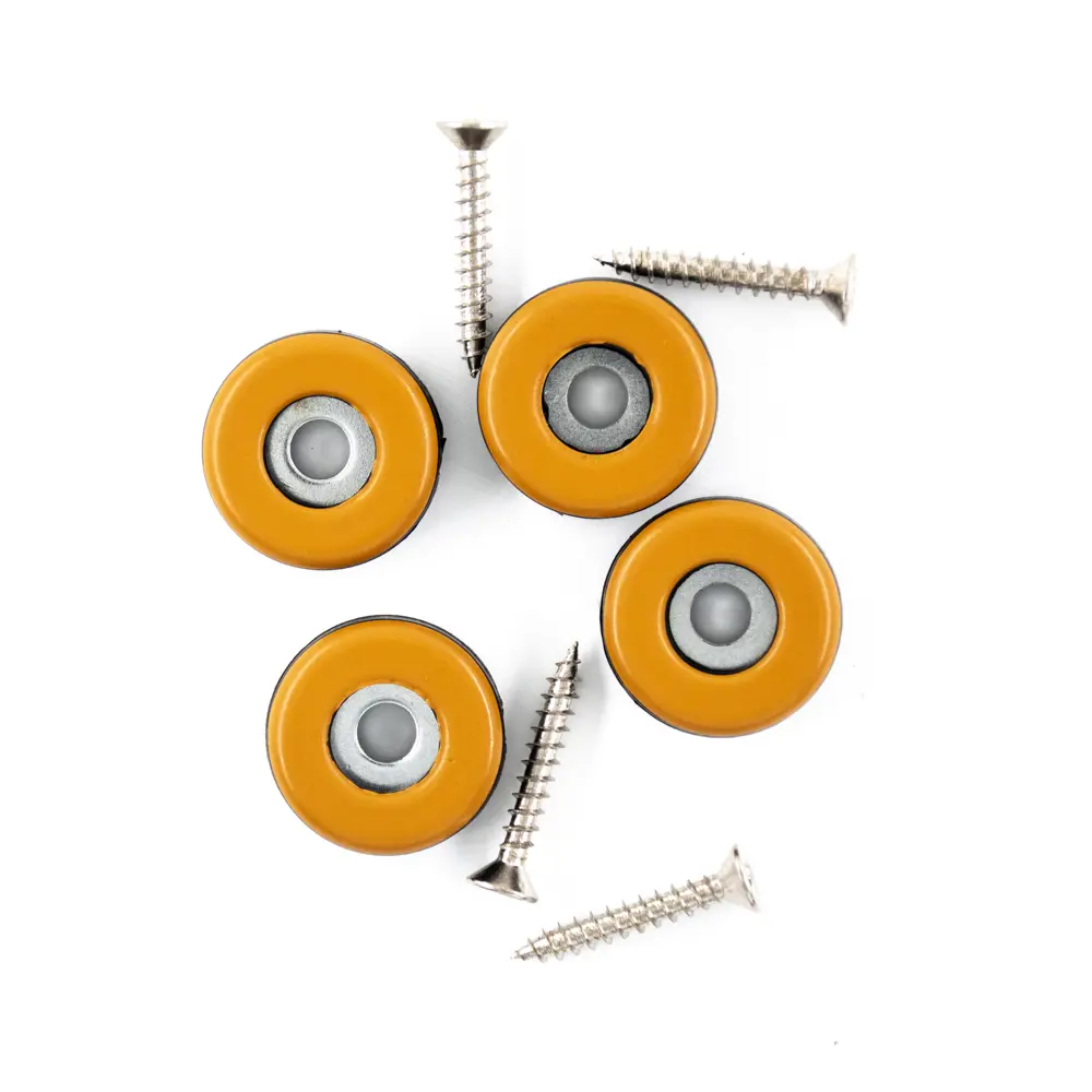 Накладки на мебельные ножки на саморезах ⌀22 мм круглые ПТФЭ коричневые 4 шт DILWIS STLM-2151316 - Вид №2