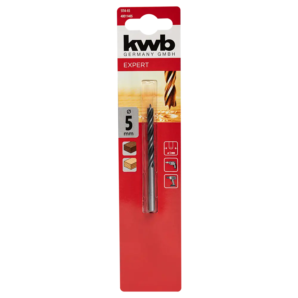 Сверло спиральное по дереву KWB 5114-65 5x86 мм STLM-2074709 - Вид №3