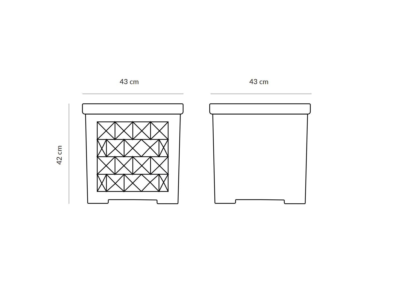 Перерабатываемый двухкомпонентный квадратный садовый горшок из смолы Ellemura бриллиант ARCH-00096716 - Вид №8