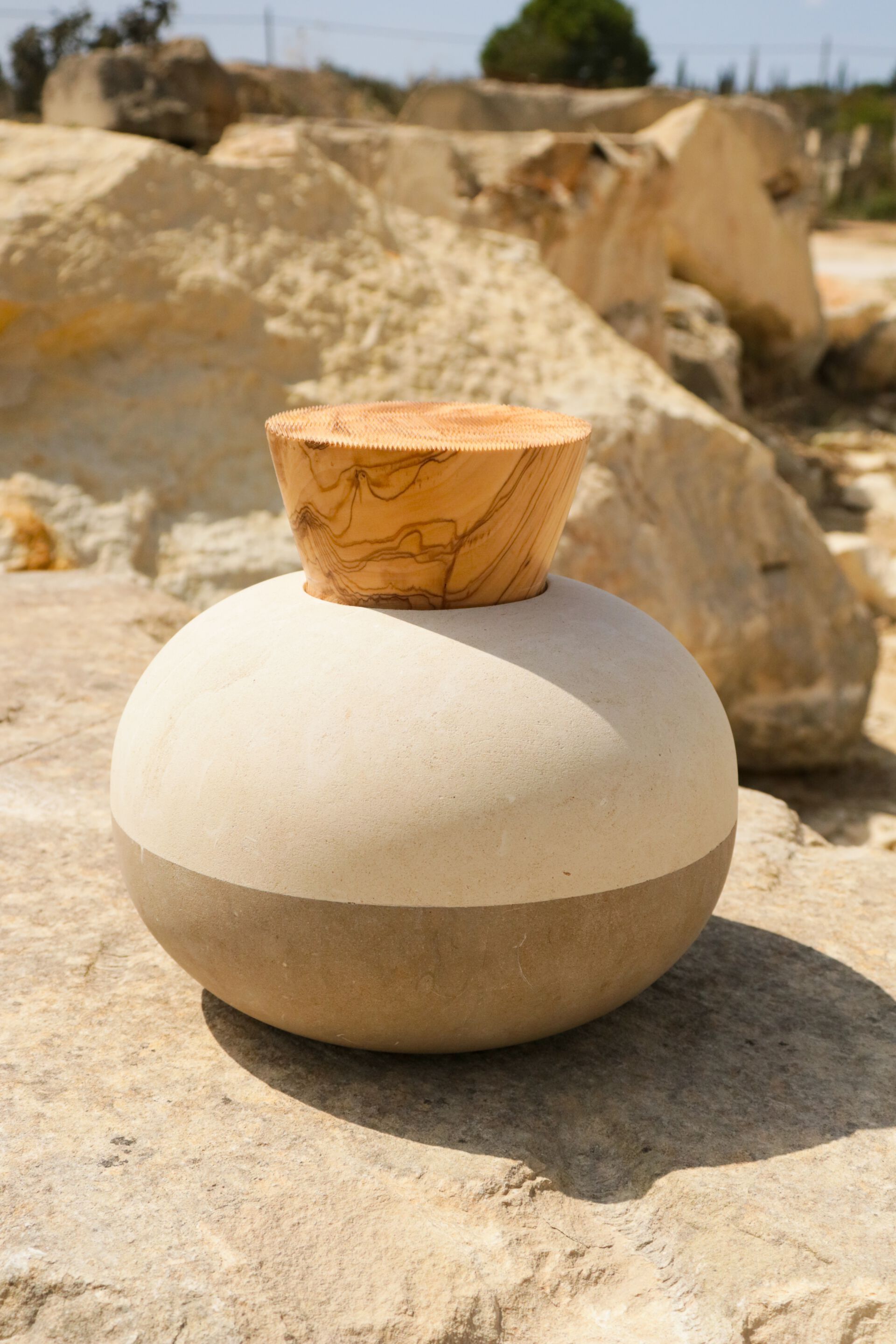 Контейнер для еды из камня Лечче и оливкового дерева PIMAR Rito ARCH-00114933 - Вид №3