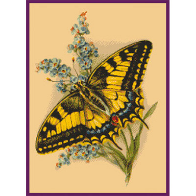 108х250кл Схема для вышивания цв. А3 ДК-107 "Бабочка" Santreyd 