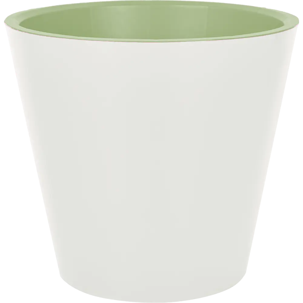 Кашпо для цветов Ingreen London ø12.5 h11.3 см 1 л пластик бело-зеленый STLM-2046189