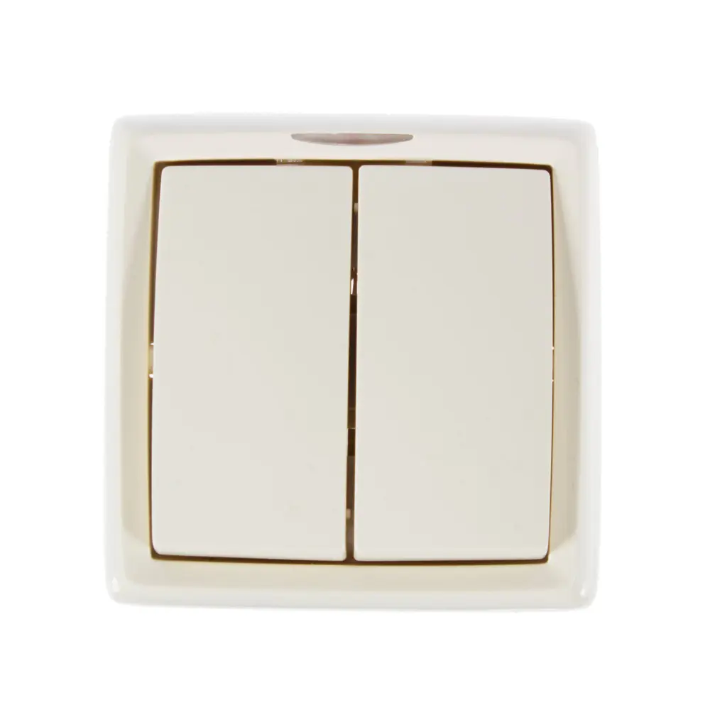 Выключатель накладной Reone 2 клавиши, цвет слоновая кость STLM-2114212