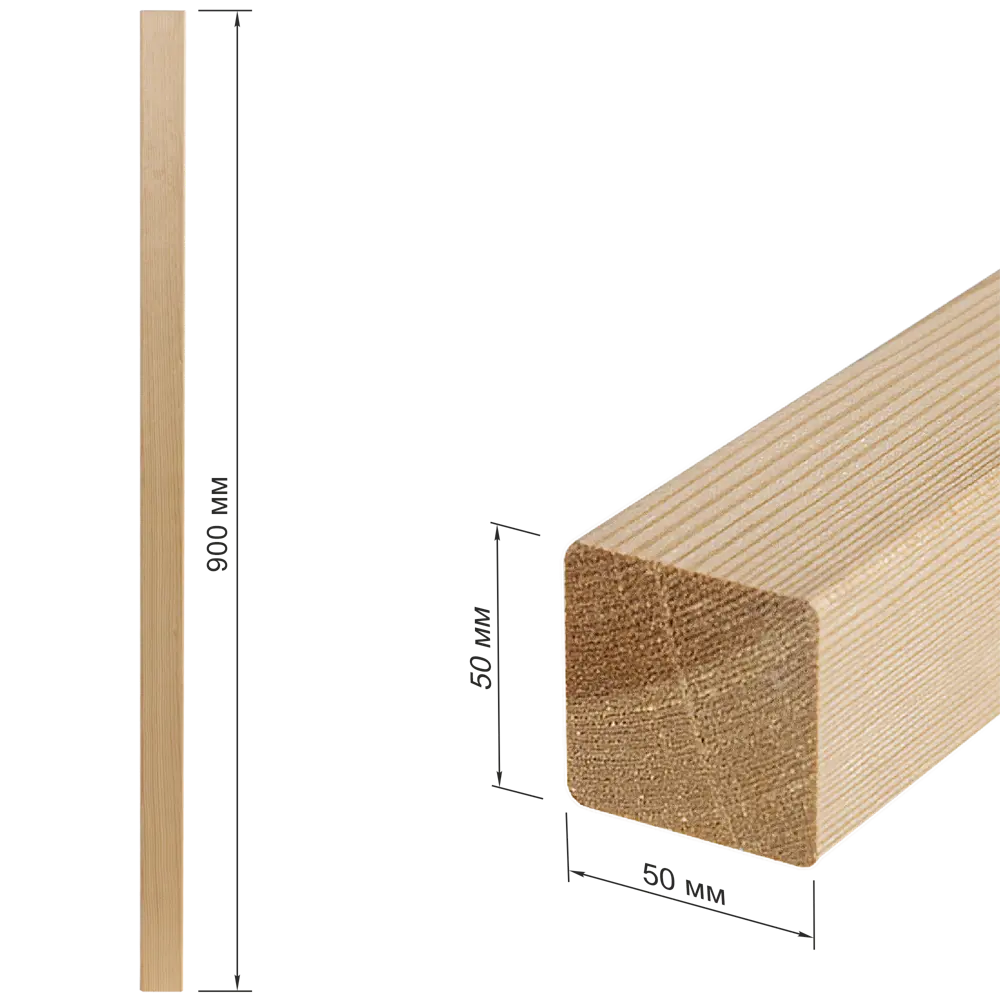 Балясина сращенная хвоя Экстра прямая 40x50x900 мм 81990110 STLM-2071734 Santreyd Прямой - Вид №4