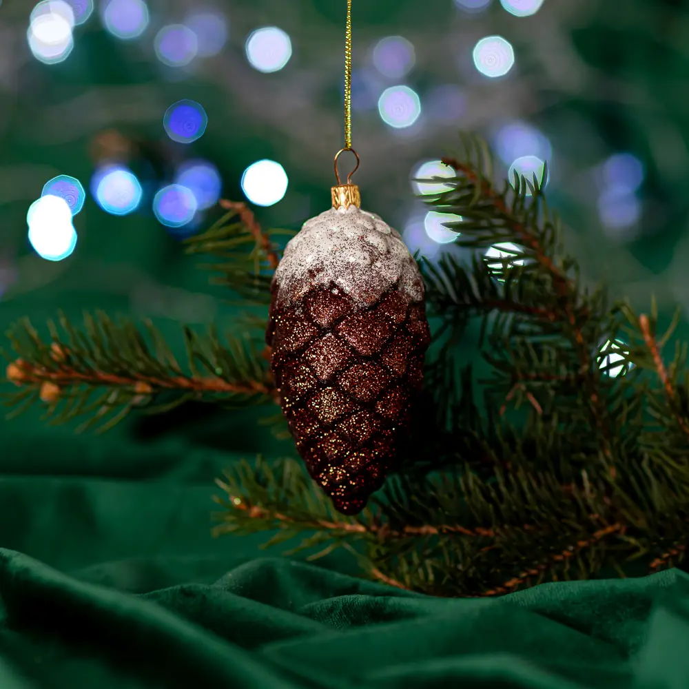 88458706 Новогоднее украшение Шишка 10x7 см цвет коричневый STLM-1517951 Santreyd 
