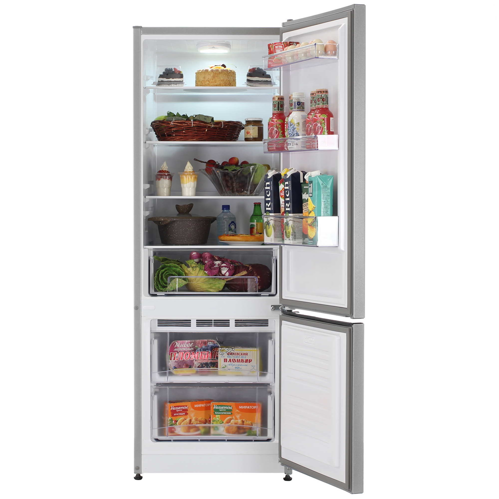 9055867 Холодильник с морозильником   Nordfrost NRB 122 S серебристый STDN-0064442 - Вид №5