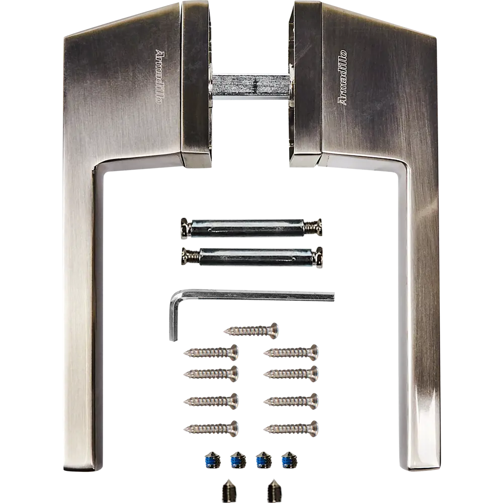 Ручка дверная Armadillo Brick UCS без запирания ЦАМ гальваническое покрытие цвет матовый никель STLM-2047231 - Вид №1