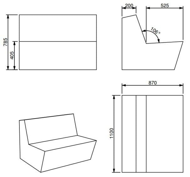 2-местный QM Foam Contract диван Quinze & Milan Основная ARCH-00141540 - Вид №2