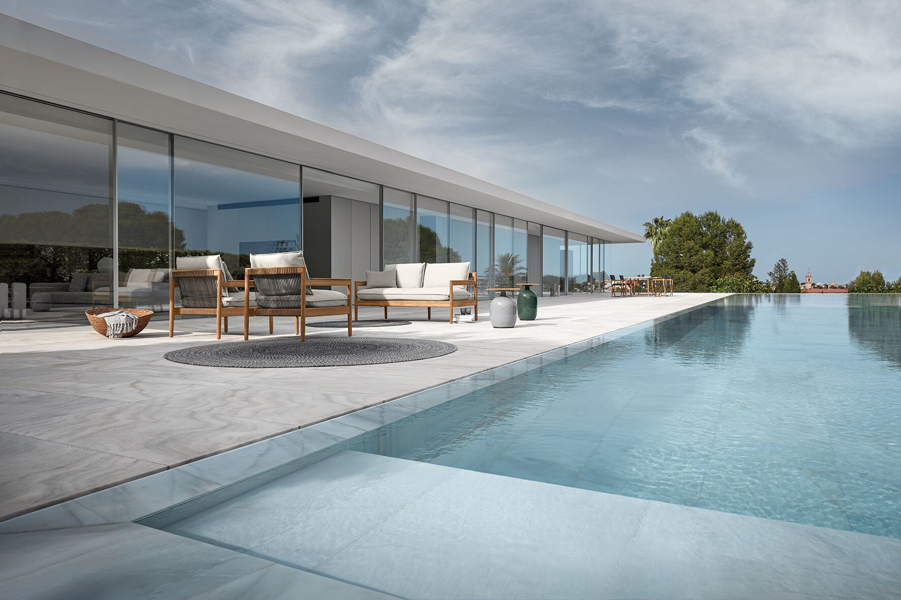 3-местный тканевый садовый диван Gloster Saranac ARCH-00029561 - Вид №3