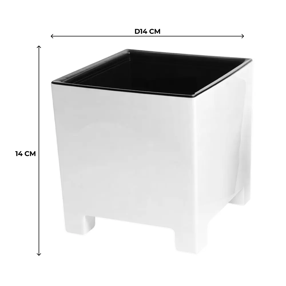 Кашпо Evergreen Design Нард 14x14x14 см v2.1 л пластик белый STLM-2071009 - Вид №2