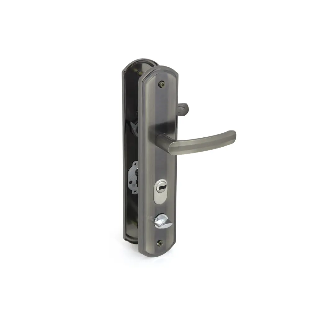 Ручка дверная входная на планке 40 левая, цвет серебристый PALLADIUM STLM-2204794