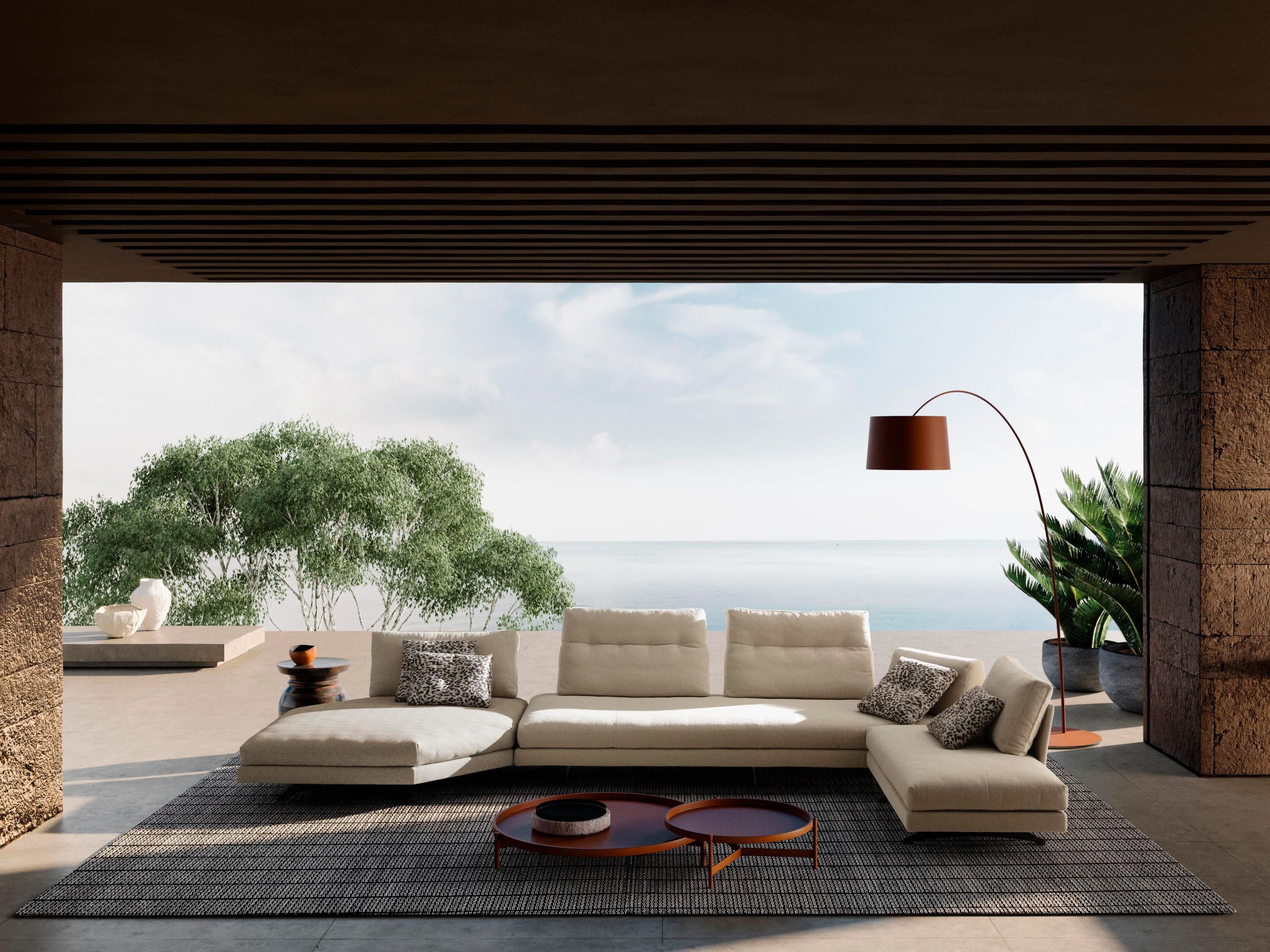 Угловой садовый диван из ткани VALENTINI камень ARCH-00127840 - Вид №11