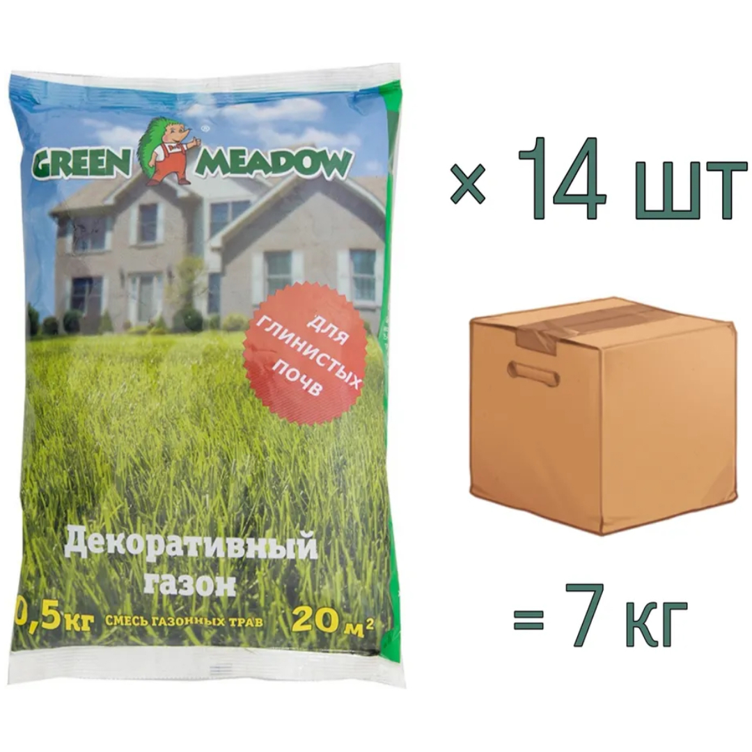 91010306 Семена газона декоративный для глинистых почв 0.5 кг х 14 шт 7 кг STLM-0438768 GREEN MEADOW