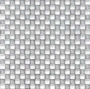2032 мозаика шахматка мелаллик серебро-платина 300х300 чип 15х15 (0,09м)