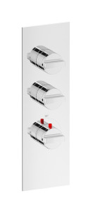 EUA211ISNHJ Комплект наружных частей термостата на 2 потребителей - вертикальная прямоугольная панель с ручками Hey Joe IB Aqua - 2 потребителя