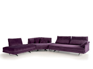 Бархатный секционный угловой диван