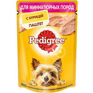 ПР0053696*24 Корм для собак для миниатюрных пород, паштет курица пауч 80г (упаковка - 24 шт) PEDIGREE