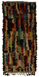 AFOLKI Прямоугольный шерстяной коврик с длинным ворсом и узором Boucherouite Taa1053be