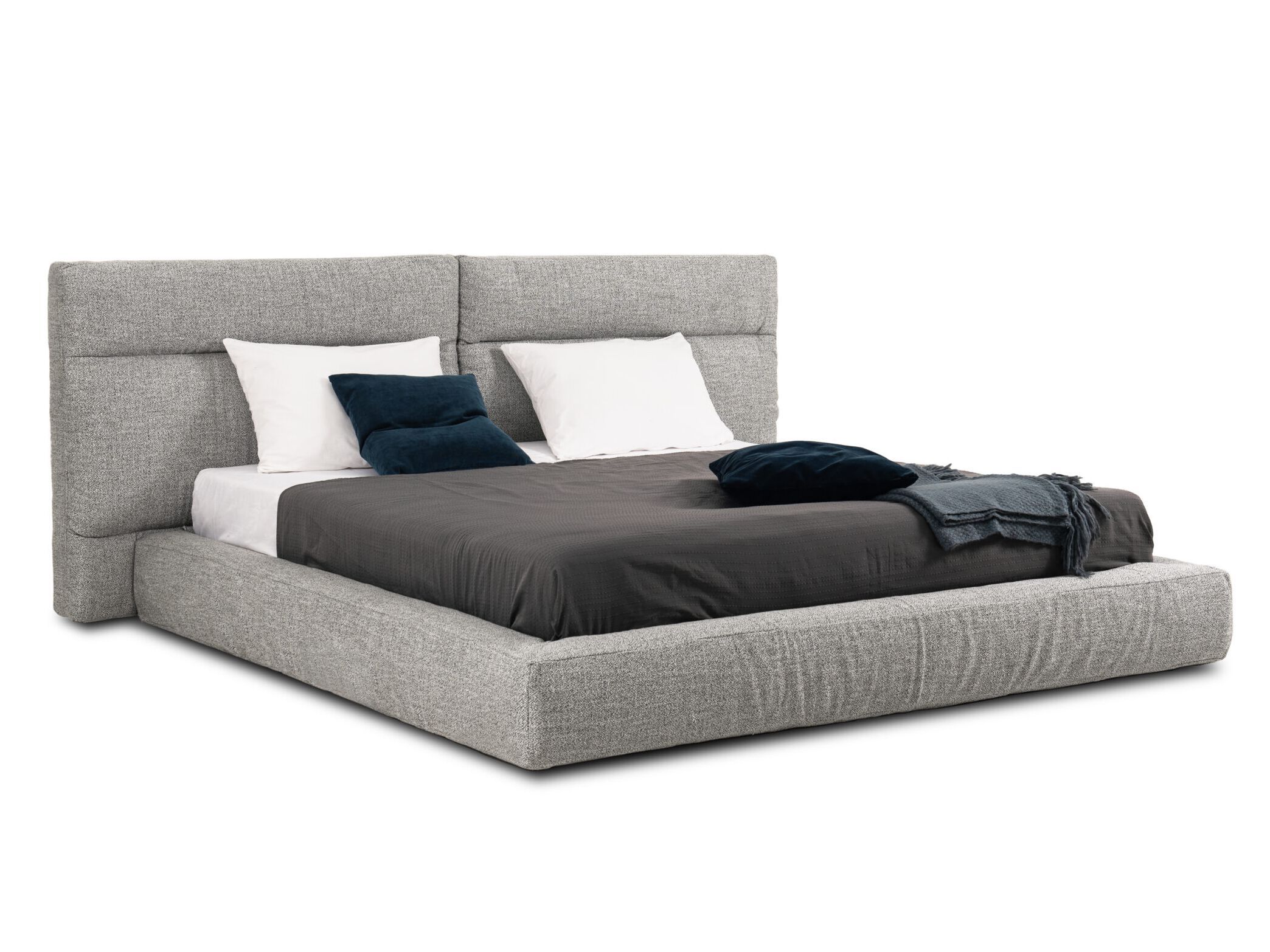 Двуспальная кровать для хранения ткани с мягким изголовьем Nobonobo PETER ARCH-00141200 - Вид №1