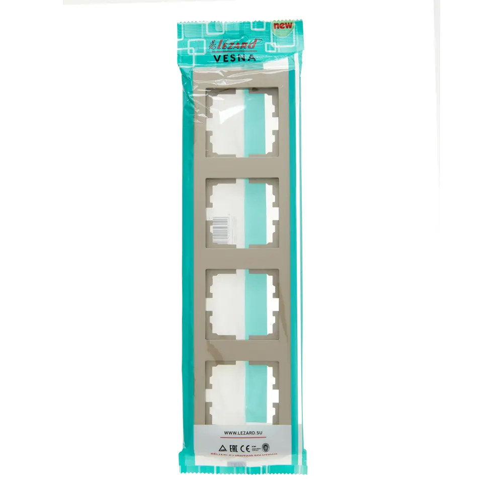 Рамка Lezard Vesna для 4 розеток и выключателей в цвете титан 89337213 STLM-1569729