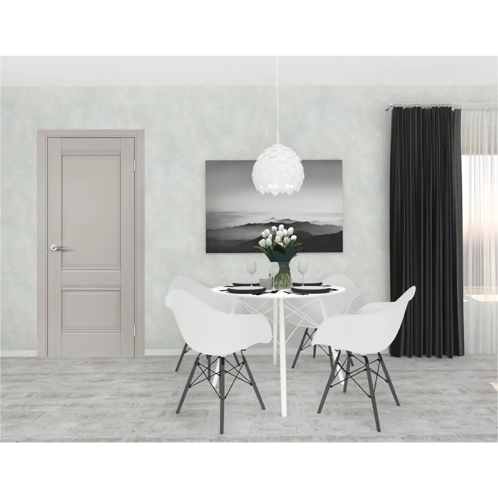 Комплект двери Классико-42 глухая 70x200 см Hardflex серый с добором 100 мм PORTIKA STLM-2194421 - Вид №1