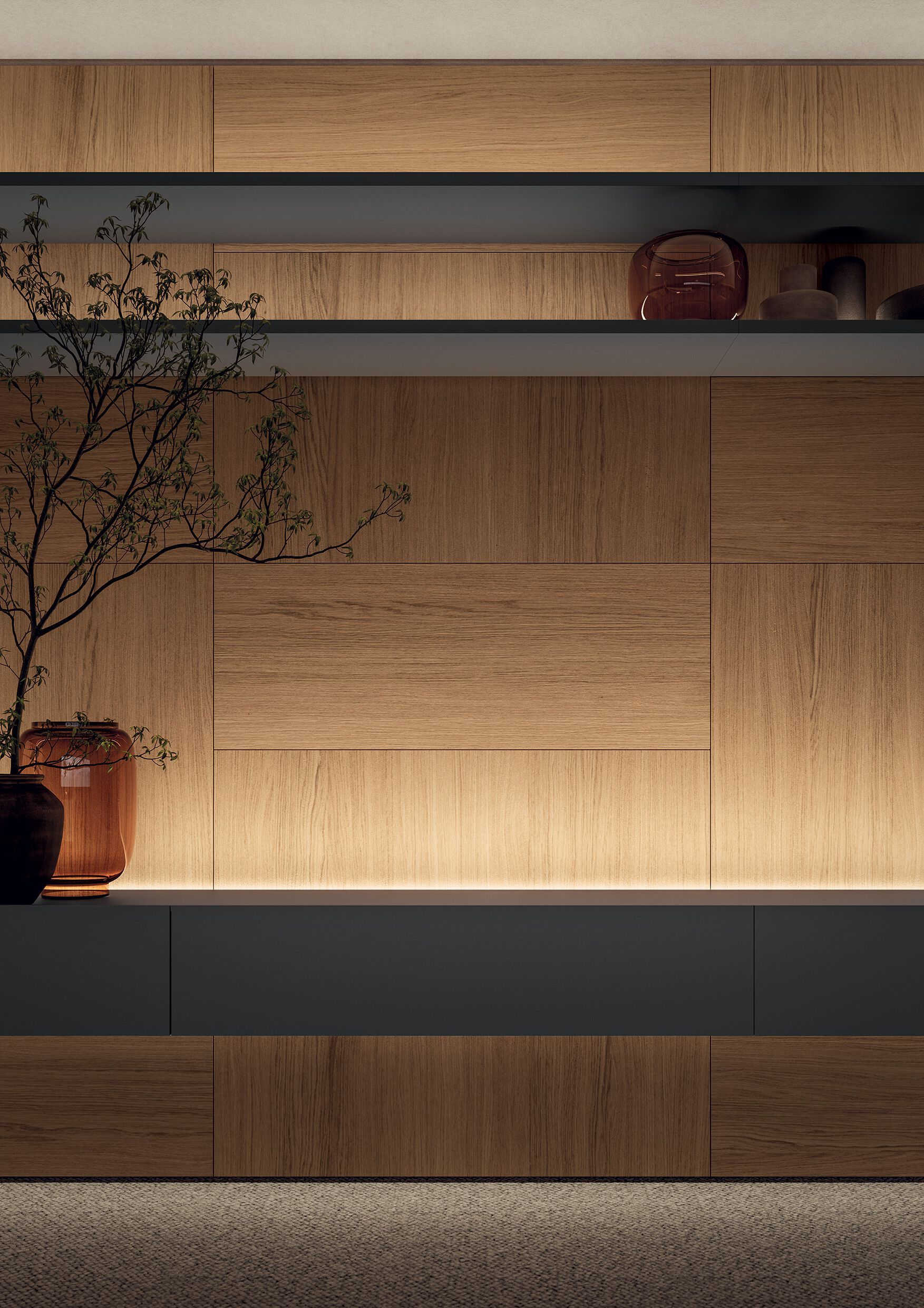 Деревянная оборудованная стена со встроенным освещением Kico Living Systems ARCH-00032283 - Вид №6