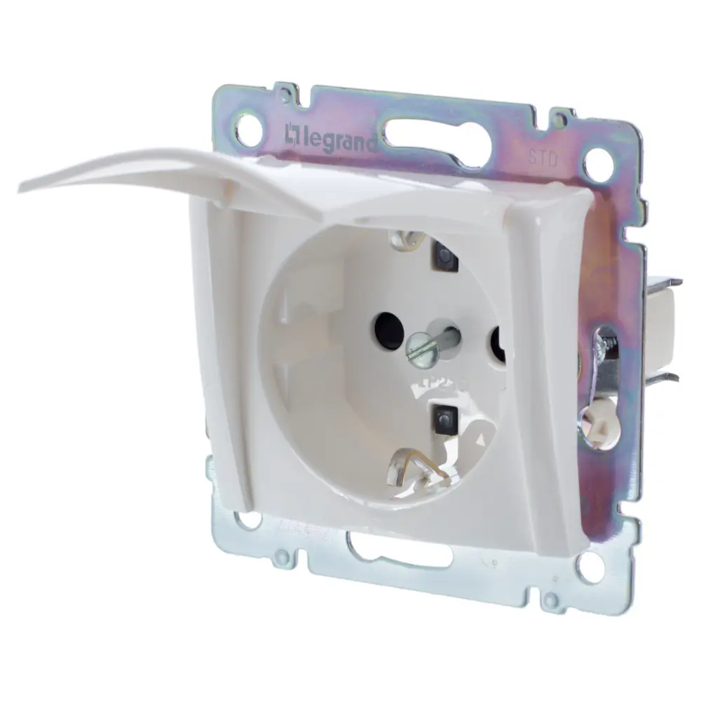 Legrand Valena Classic - розетка с крышкой и заземлением, белая 10321000 STLM-0000428 - Вид №2